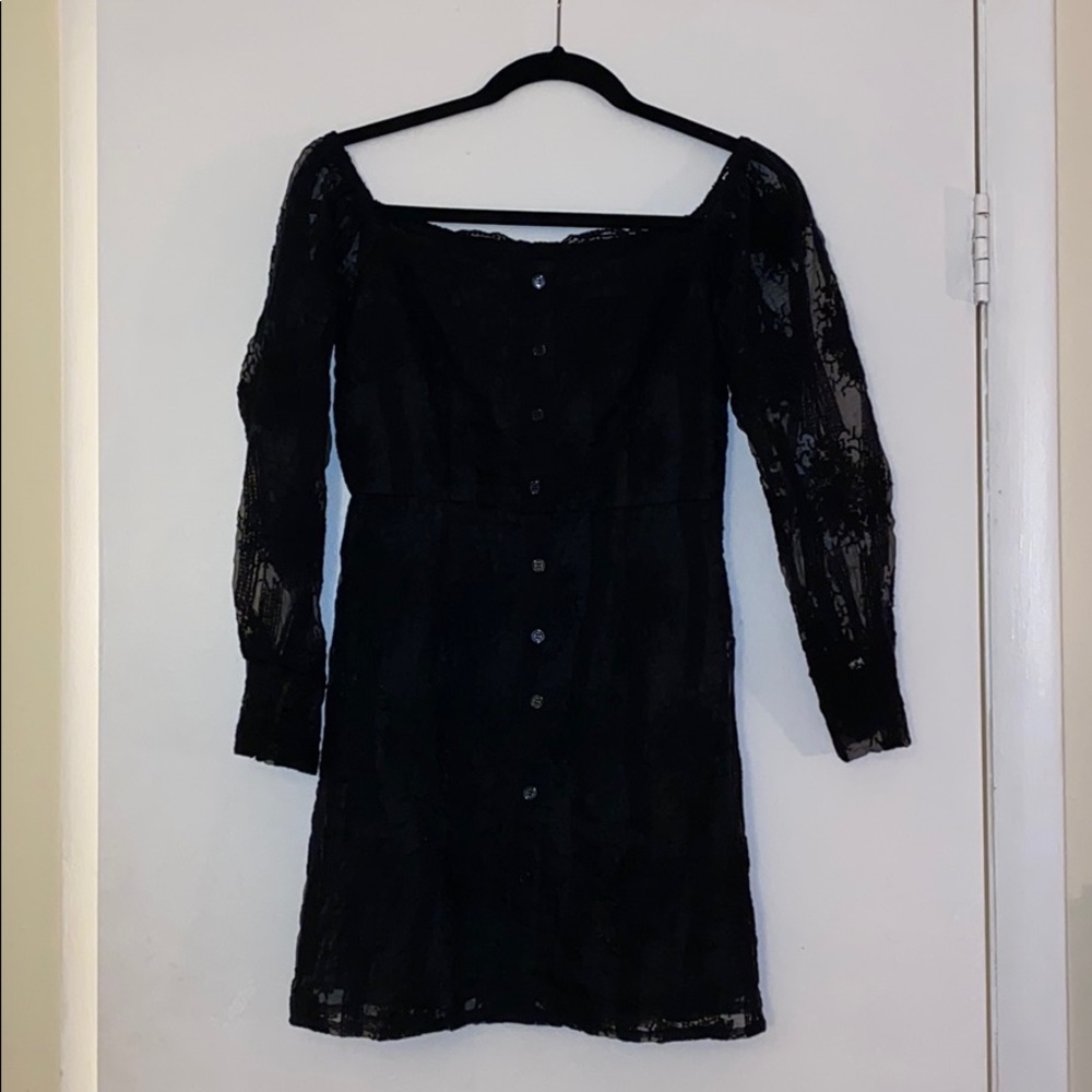 Missguided black milkmaid dress